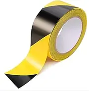 Hazard Warning Stripe Black & Yellow Safety Tape 48mm x 30m