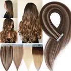 CLEARANCE Real Remy Tape In 100% Human Hair Extensions Full Head Skin Weft Ombre