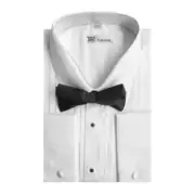 Men's Tuxedo Dress Shirt Wing Collar with Bow-Tie Set French Cuff Style-SG11A .B