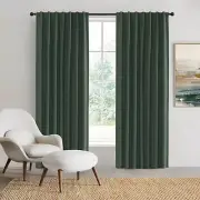 Sherwood Home 100% Blockout Concealed Tab Top Curtain Pair Forest Green