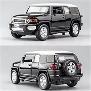 Scale Finished Model Car 1:32 for Toyota FJ Cruiser Simulation Alloy Off-Road Car Model Die-Cast Sound Light Toy Vehicle Boy Gift Miniature Replica Car (Size : Black)