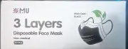 35 Pcs Black 3-Ply Face Mask Disposable Non Medical Surgical Earloop Mouth Cover