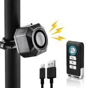 Wireless Bicycle Bike Alarm Remote Loud 110dB Anti-Theft Vibration Motion Sensor