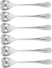 TOPPERFUN 6PCS Heart Shaped Spoons Stainless Steel Mini Spoons with Long Handle for Coffee Tea Desserts Ice Cream Cute Kitchen Utensils for Creative Serving