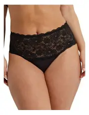 [Kayser] Cotton & Lace Full Brief in Black