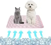 NACOCO Pet Cooling Mat Cat Dog Cushion Pad Summer Cool Down Comfortable Soft for Pets and Adults 70cm x 100cm (L, Pink)