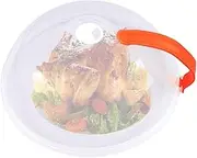 Clear Microwave Food Cover | Microwave Oven Clear Splatter Guard with Handle | Kitchen Gadget to Keep Oven Clean Prevent Oil Splashes for Spaghetti, Leftovers