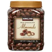 Kirkland Signature Milk Chocolate Covered Roasted Almonds 3LB Jar Kosher Fat Fre