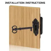 Retro Box Lock Key Cabinet Door Locker Wood Case Locks Latches Antique Lock Key