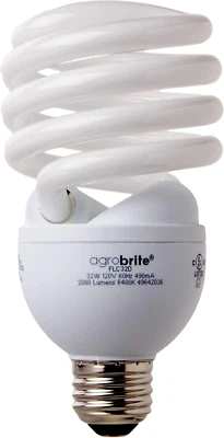 Agrobrite FLC32D Compact, 32 Watt, 6400K Fluorescent Spiral Grow Lamp, 1 Count (
