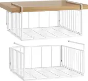 2 Pack Under Cabinet Shelf Basket, Hanging Wire Rack Storage Baskets Holds up...