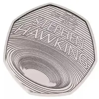 在飛比找Yahoo!奇摩拍賣優惠-史蒂芬霍金紀念幣 英國2019年50便士黑洞紀念幣 銅鎳硬幣