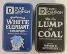 Duke Cannon Bar Soap Lump Of Coal & White Elephant 10oz Collectible Tin Edition