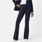 Spanx Faux Suede Flare Pants Classic Navy Boho Coastal Sz Large NWT Comfy Lux