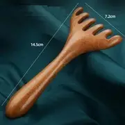 Honeyfluff - Wooden Head Scalp Massager / Nose Scraping Tool / Hair Comb (Various Designs) Type 04 - Brown - One Size