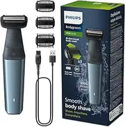 [Philips] Bodygroom Series 3000, Showerproof Groin and Body Trimmer, Close and Comfortable Shave, Complete Body Grooming, 60 Min. Runtime, Model BG3027/03
