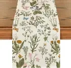 Wildflowers Floral Spring Table Runner, Butterfly Seasonal Summer Kitchen Dining