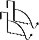 2 Pack Over The Door Hanger Rack Valet Hooks for Clothes Coats Towels Hats