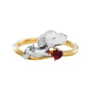 White Clover Snoopy PEANUTS Women's Ring Silver 925 Cubic Zirconia Size 9