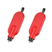 2 Pack Car Safety Hammer 2 in 1 Spring Loaded Window Breaker Seat Belt Cutter Window Punch Car Emergency Escape Tool (Red)