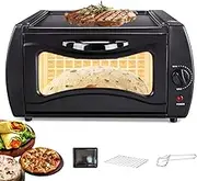 1300W Electric Pizza Oven Indoor Tandoori Oven, 15L Mini Oven Lahmacun Manakish Pizza Oven with Hot Top Plate for Home and Takeaways Electric Tandoor Square gate