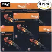 5-PACK Stagg VI-REG-1 Extra Light Steel Violin Strings for Size 1/2, 1/4 or 1/8