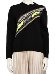 Black Wool FF Logo Knitted Jumper