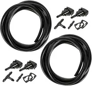 ULTECHNOVO 2pcs Clean Hose Wiper Hose Washer Fluid Nozzle Hoses Para Spray Windshield Washer Hose Windshield Washer Kit Truck Hose Connector Pump Washers Rubber Black