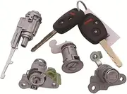 Lock Cylinder for Honda Fit 2004-2008, Ignition Cylinder and Door Lock Set with Keys 72145-SAA-G02/72185-SLN-A01/72145SAAG02