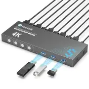USB 3.0 HDMI KVM Switch 1 Monitors 4 Computers, 4K@60Hz KVM Switches for 4 Co...