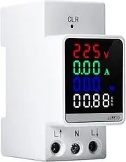 AC80-270V Digital Display Energy Meter 35mm DIN Rail Ammeter Voltmeter Electricity Power Meter