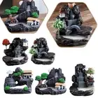 Backflow Incense Cones Burner Holder Mountain Waterfall Cones Gift & `AU.
