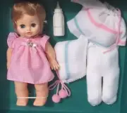 Horsman Soft Cuddle 12"Doll Design Open/Close Eyes, Drinks & Wets Washable NIB