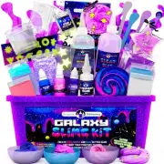 Kit Slime Set with Glow in The Dark Stickers Dark Powder to Make Glitter Galact