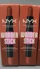 2 COUNT NYX WONDER STICK DUAL ENDED CREAM BLUSH BRIGHT WSB03 CORAL + DEEP PEACH