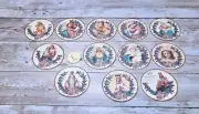 12~Vintage~Religious~Holy Mary~Junk Journal~Linen Cardstock~Circle~Stickers