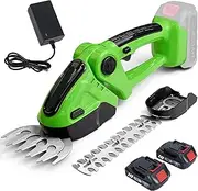 2-in-1 Cordless Hedge Trimmer & Grass Shears - 24V Electric Handheld Trimmer with 2 * 1500mAh Rechargeable Batteries, Lightweight Shrub Cutter for Garden, Lawn & Hedge Maintenance