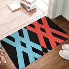 in the Bath Mat Blue Red Doormat Flannel Carpet Balcony Rug Home Decoration