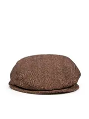 Brown DG Tweed Flat Cap