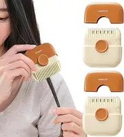 Split Ends Hair Trimmer, 2pcs 2 in 1 Manual Bangs Trimmer Comb, Portable Hair Trimmers, Small Hairs Cutting Combs for Women Girls