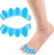 2 Pcs Silicone Toe Separators Toe Polish Separators Correct Toes Toe Spacers Gel Toe Separators To Correct Your Toes For Overlapping Toes Hammer Toe Crooked Toes Yoga Athletic (Blue)