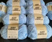 6 Skeins Premier Just Chenille Chunky Yarn ,LIGHT BLUE color