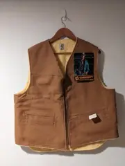 Vintage Carhartt Union Made Rugged Western Wear Brown X-Large Sherpa Lined Vest