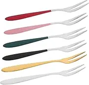 PEPLAYTAL 6Pcs Fruit and Cake Forks Stylish Dessert Forks for Appetizers and Salads Design with Smooth Finish for Home Dining and Entertaining