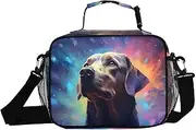 Labrador Portrait Galaxy Insulated Lunch Box for Women Men - Ideal for Work, Picnics - Includes Adjustable Shoulder Strap