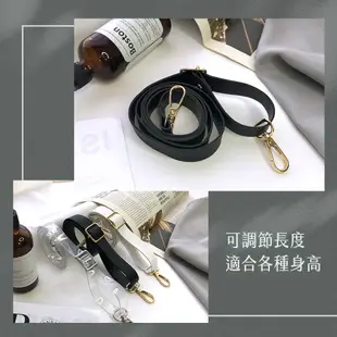 Timo 可調節式寬版背帶 頸掛/斜背/側背 透明 皮革(雙扣背帶 包包背帶 手機掛繩 手機鏈 環保杯 提帶 透視背帶)