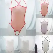 Mesh Sheer Lingerie Bodysuit Nightwear for Women Black White Red Purple Pink