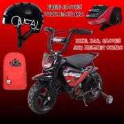 24 VOLT ELECTRIC RIDE ON HELMET GLOVES FREE ROBLOX OR MINECRAFT BACKPACK RED