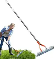 Stainless Steel Hand Rake | Adjustable Long Handle Stainless Steel Cultivator,Ergonomic Tiller Cultivator, Detachable Gardening Tools for Weeding, Loosening, Aerating