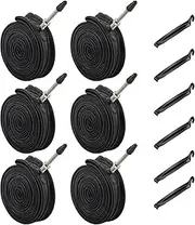 6 Pack 700c Bike Tire Tube 700 x 23c 25c 28c 30c 32c 35c 38c 40c 42c Road Bike Tubes 700C Inner Tube 48mm Presta Valve Butyl Rubber Bicycle Tube and Tire Levers